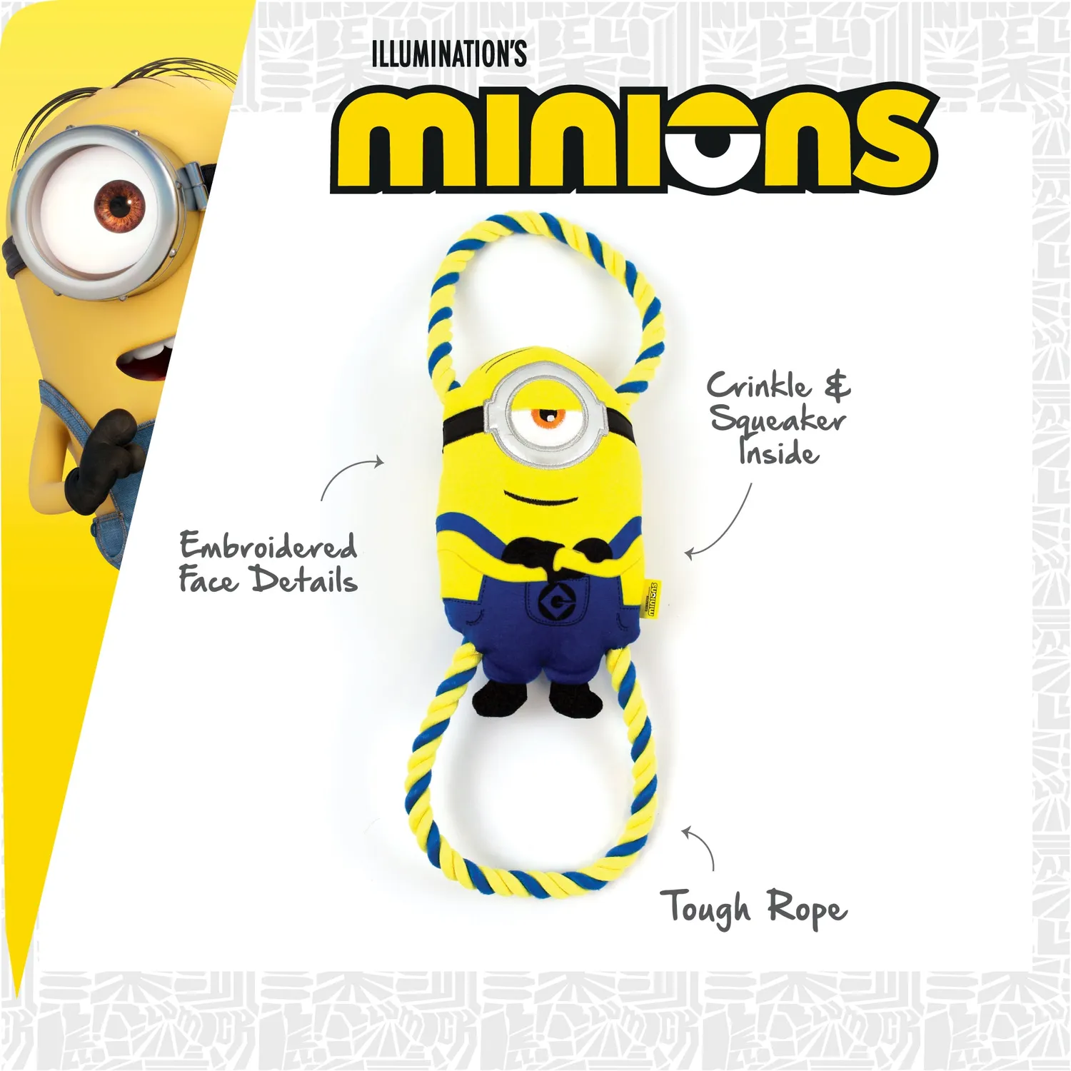 Nature First Minion Double Tug Stuart hondenspeelgoed small