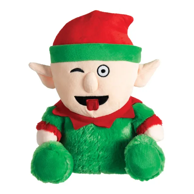 Natures Instinct Chuckles Holiday Elf pluche hondenspeelgoed piep