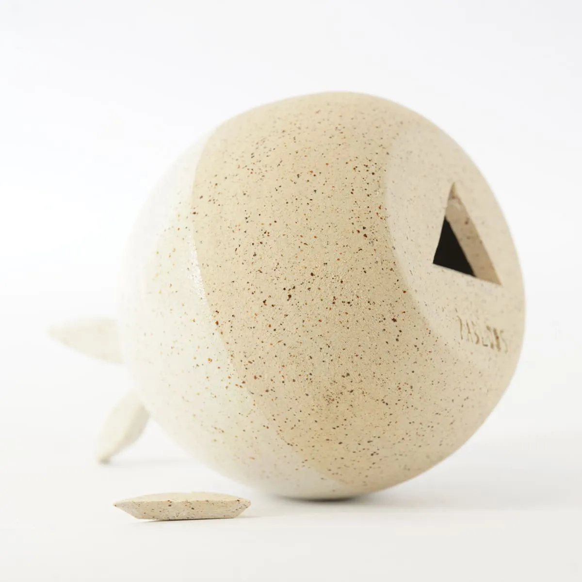 Jouw Konijn Originals Urn handgedraaid wit spikkelklei gedenkurn