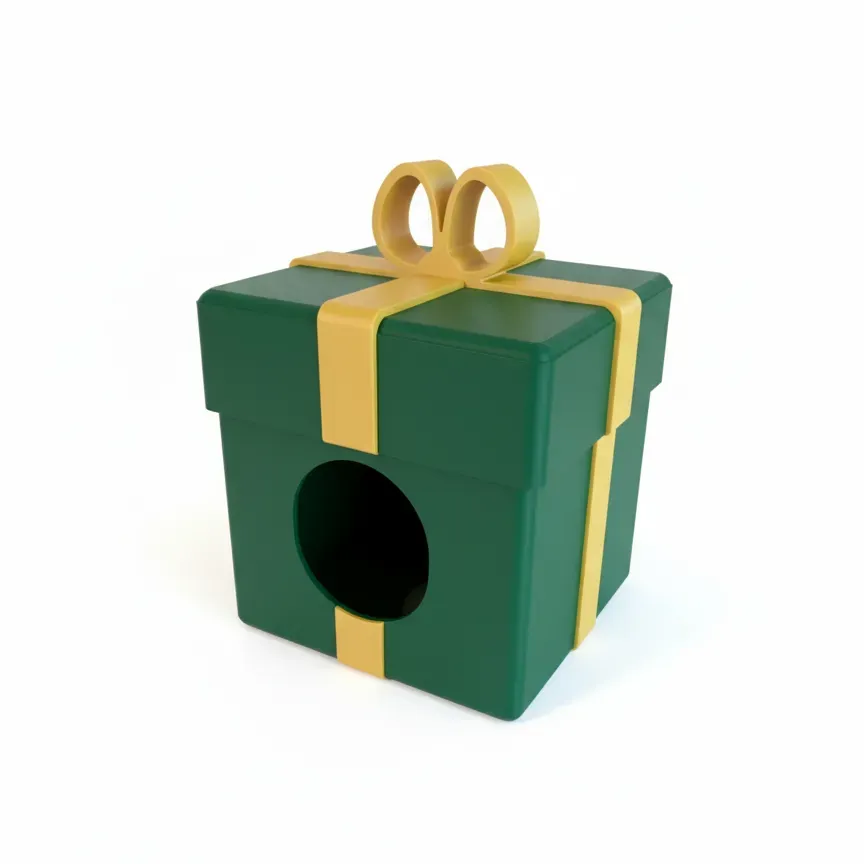Niborprints cadeauhuis schuilhuis rood-goud 20cm
