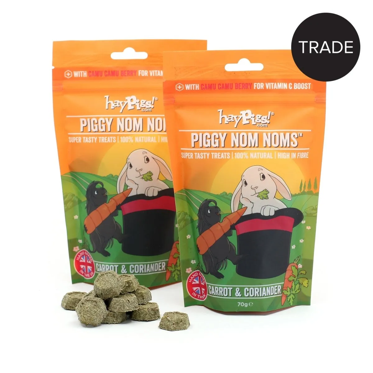 HayPigs Piggy Nom Noms snack wortel koriander 20x70g