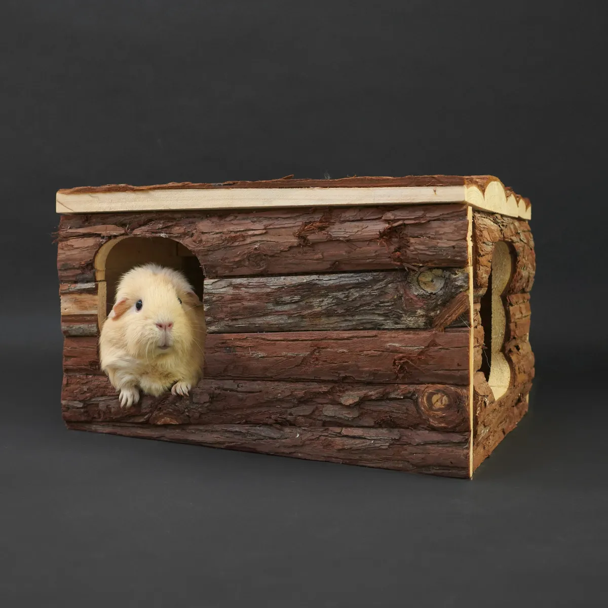 Jouw Cavia Hide Lodge schuilhuis hout met hooiruif