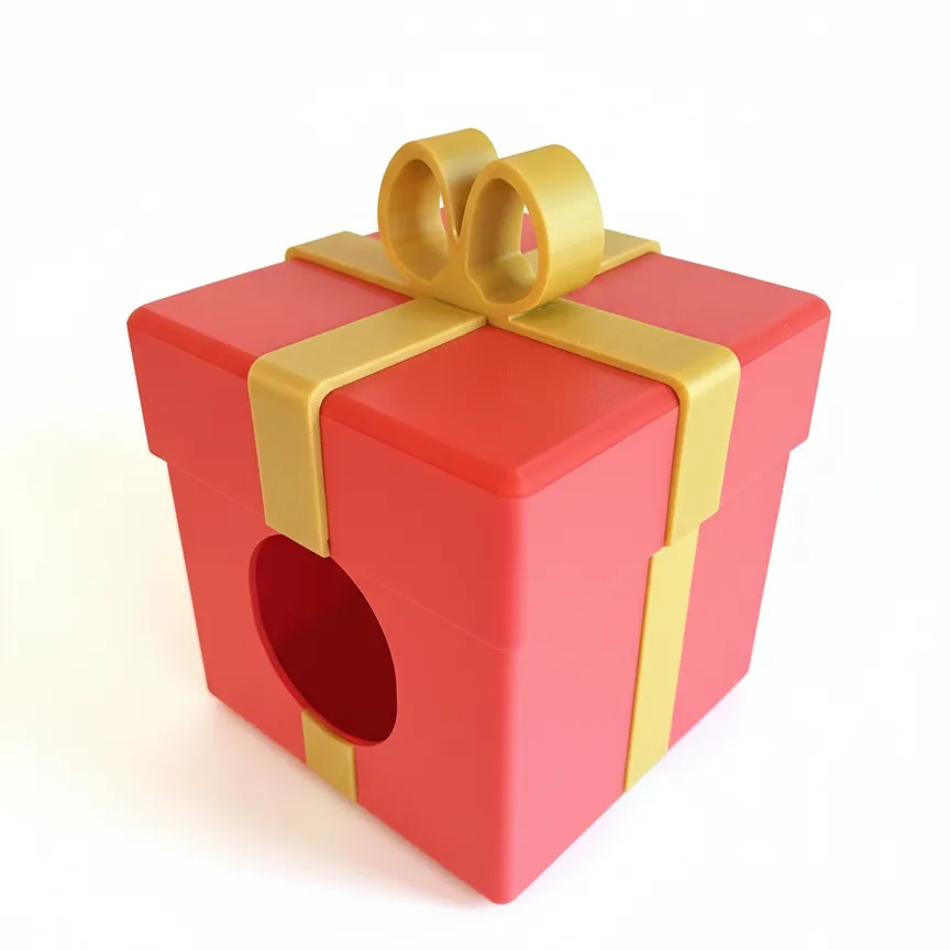 Niborprints cadeauhuis schuilhuis rood-goud 20cm