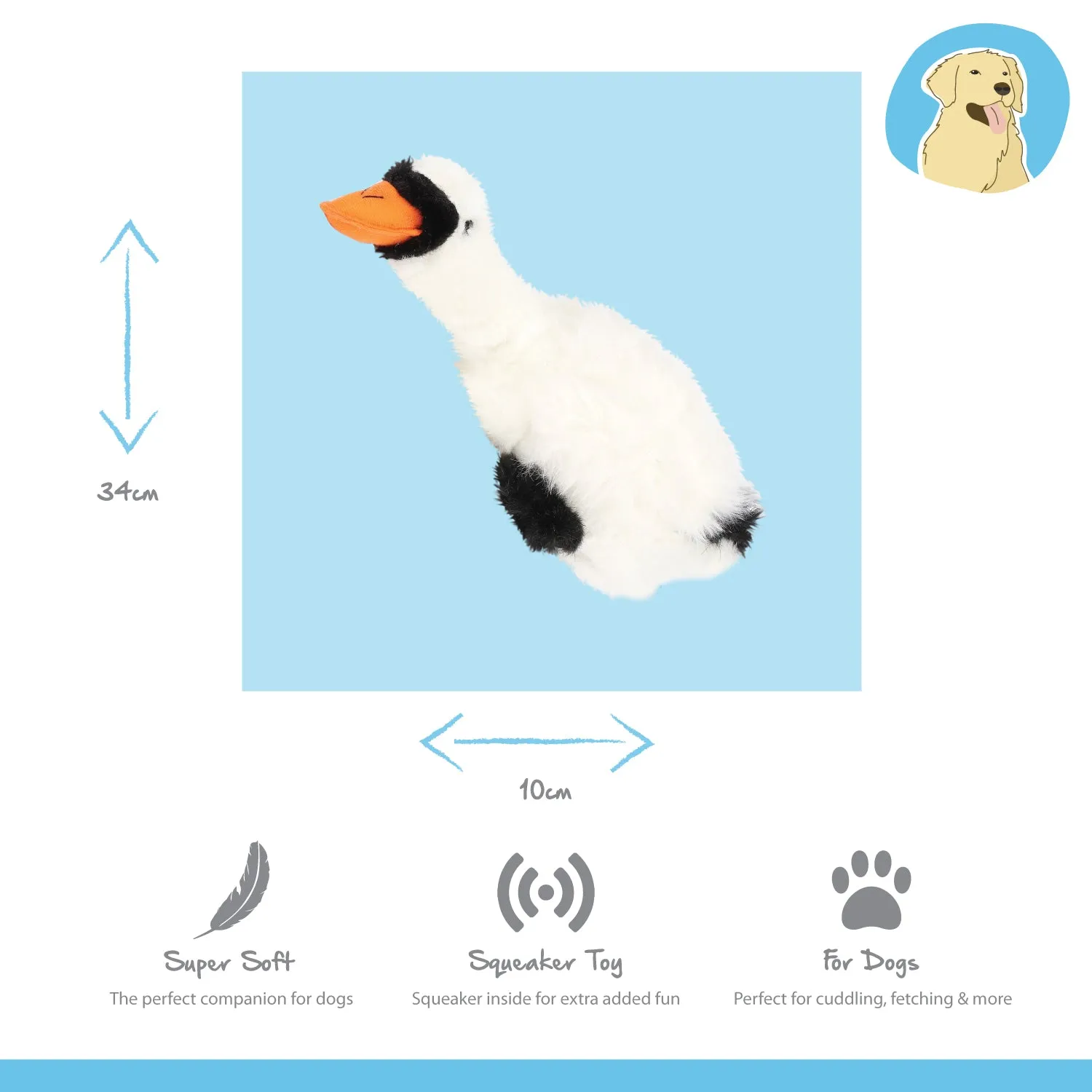 Nature First Migrator Swan hondenspeelgoed piep pluche
