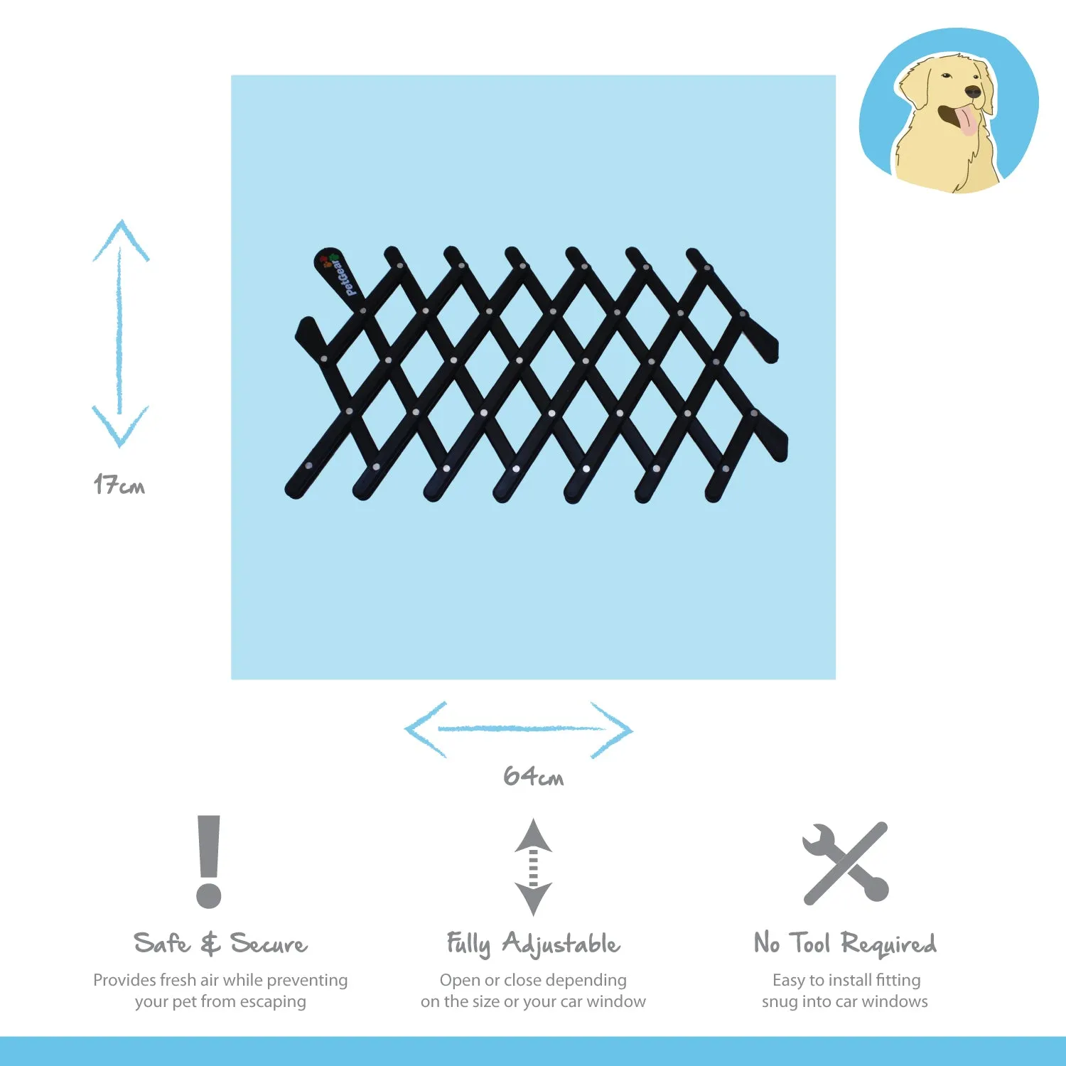 Nature First Window Vent Guard auto ventilatierooster hond