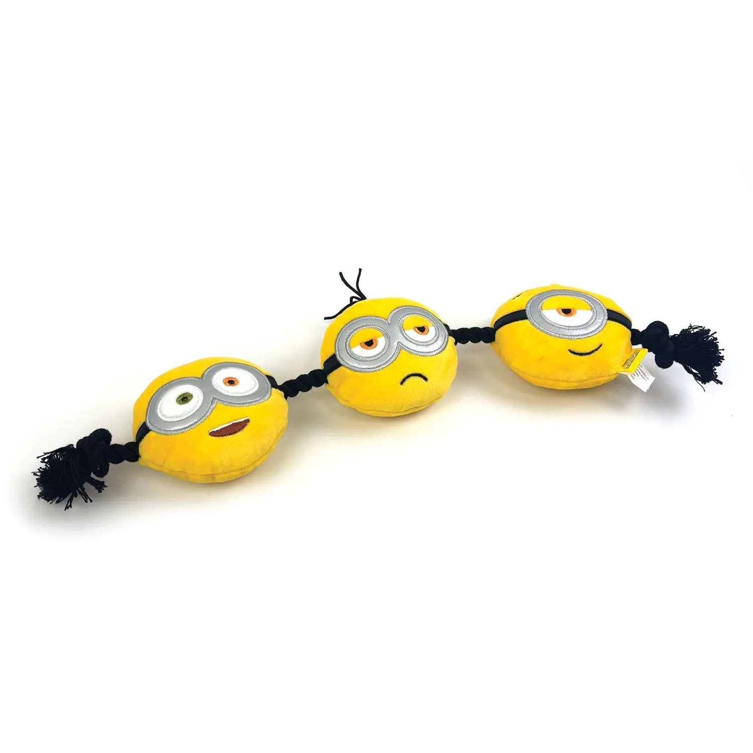 Nature First Minion 3-Head Rope Tug touwspeeltje met pieper