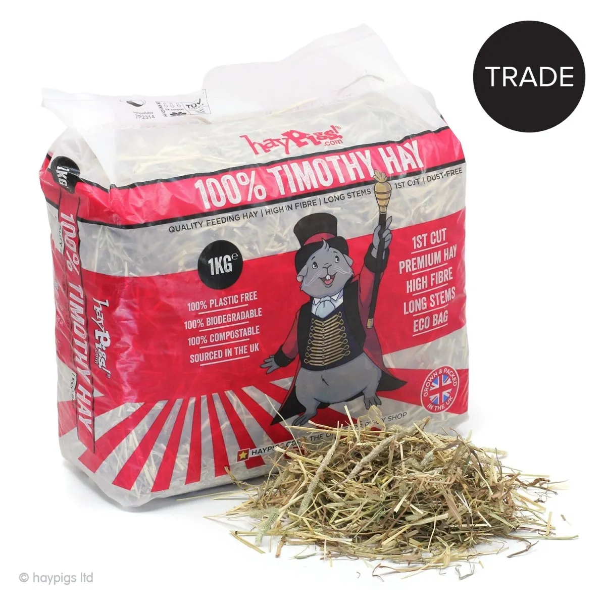 HayPigs Timothy hooi 1 kg doos 12 stuks cavia konijn