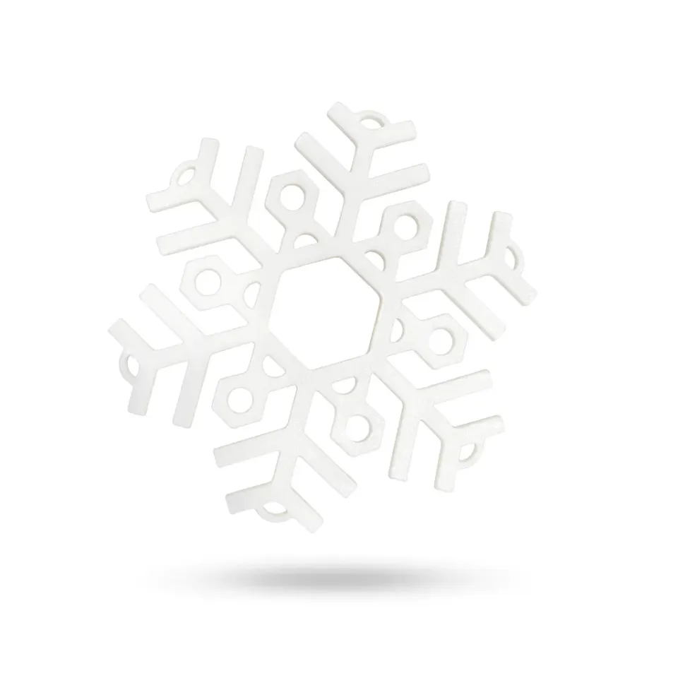 Niborprints Sneeuwvlokken Decoratie wit set van 5 8 cm kerst