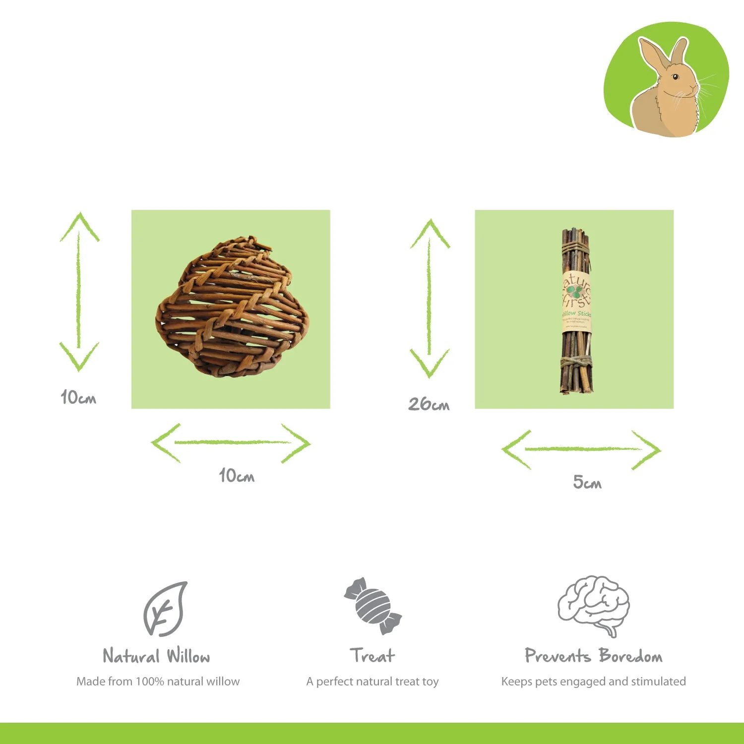 Nature First Willow Value Pack knaagspeelgoed 4 stuks wilg