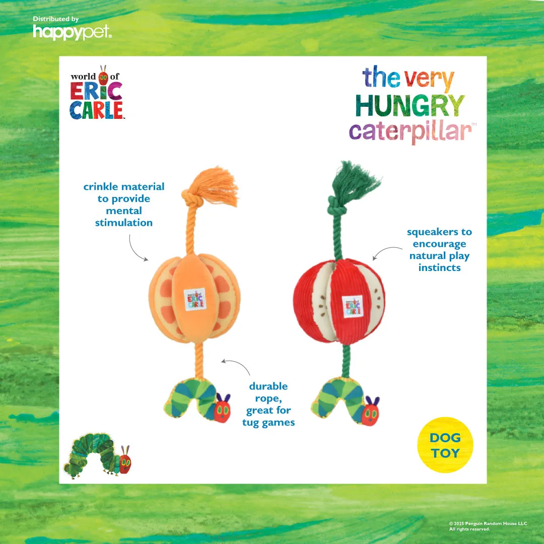 Nature First Very Hungry Caterpillar Apple touwspeeltje met piep