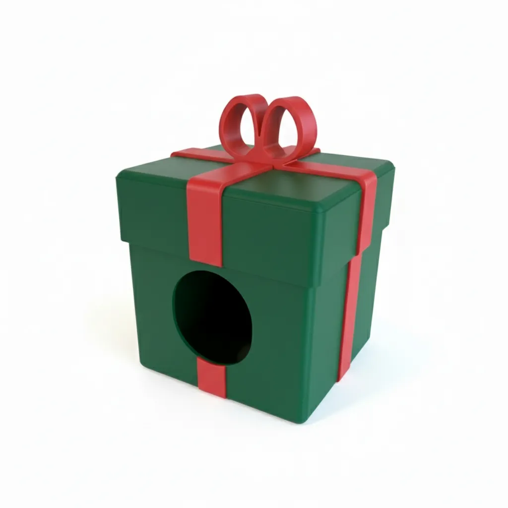 Niborprints cadeauhuis schuilhuis rood-goud 20cm