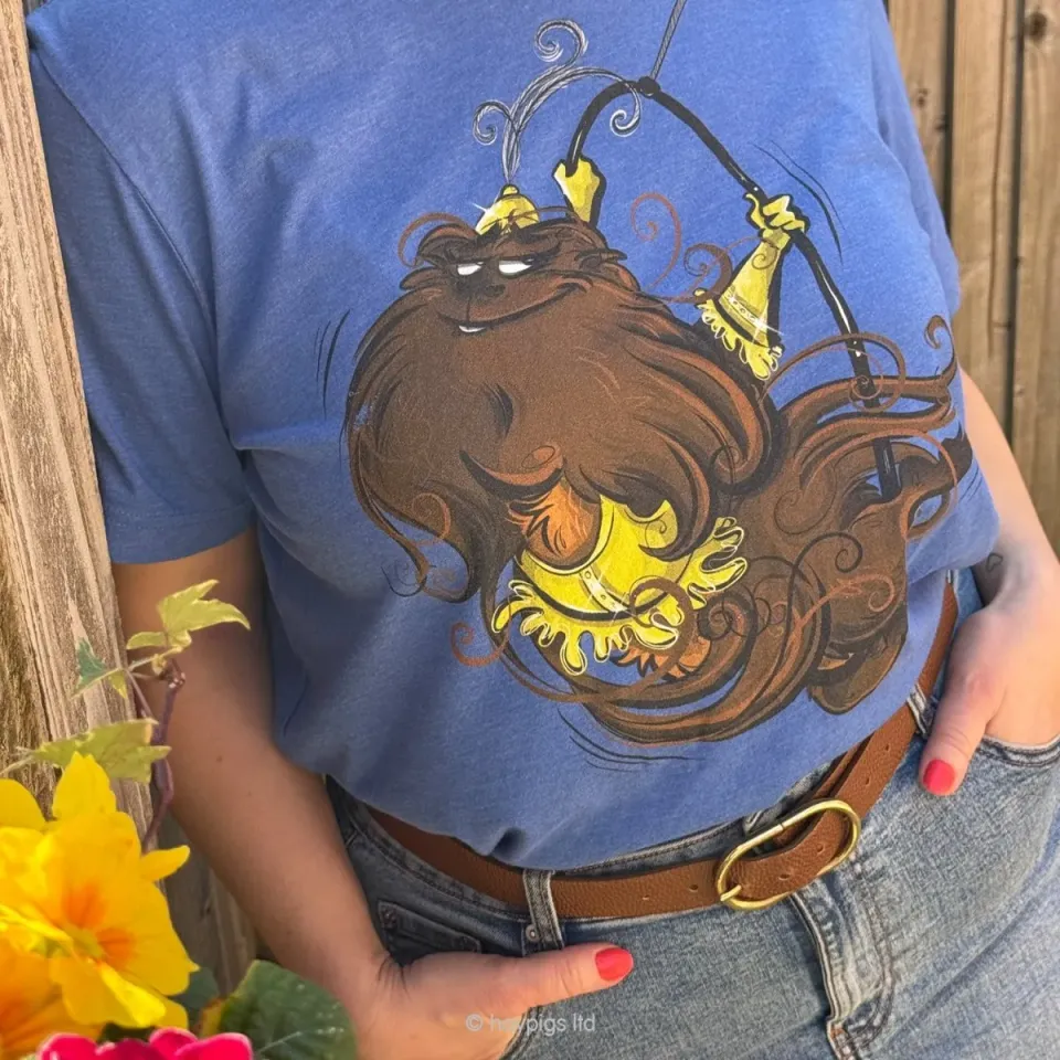 HayPigs The Swinging Sow t-shirt unisex katoen zwart