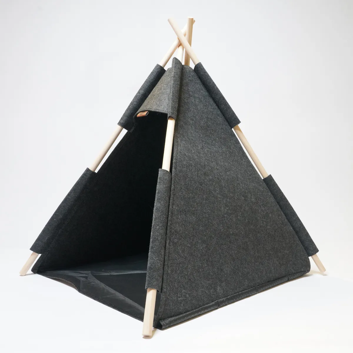 Jouw Konijn Modern Tipi XL schuilplaats vilt grijs inklapbaar