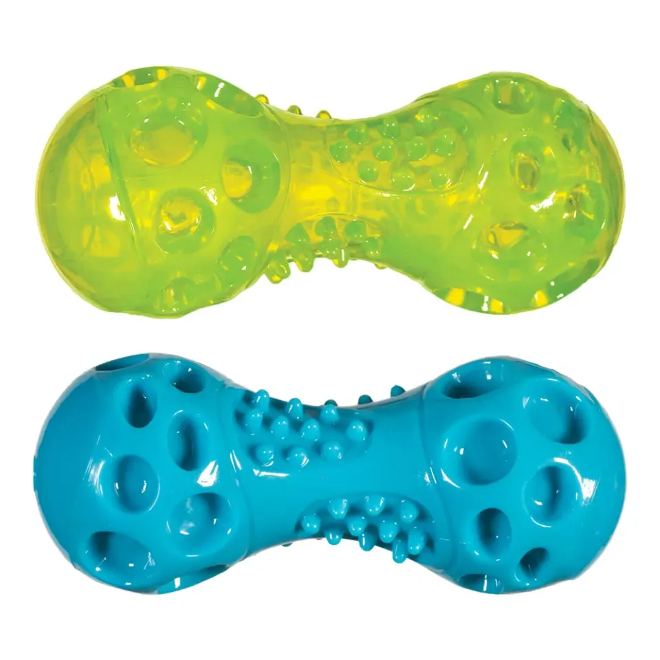 Natures Instinct Chase n Chomp Dumbbell hondenspeelgoed piep licht 2 stuks