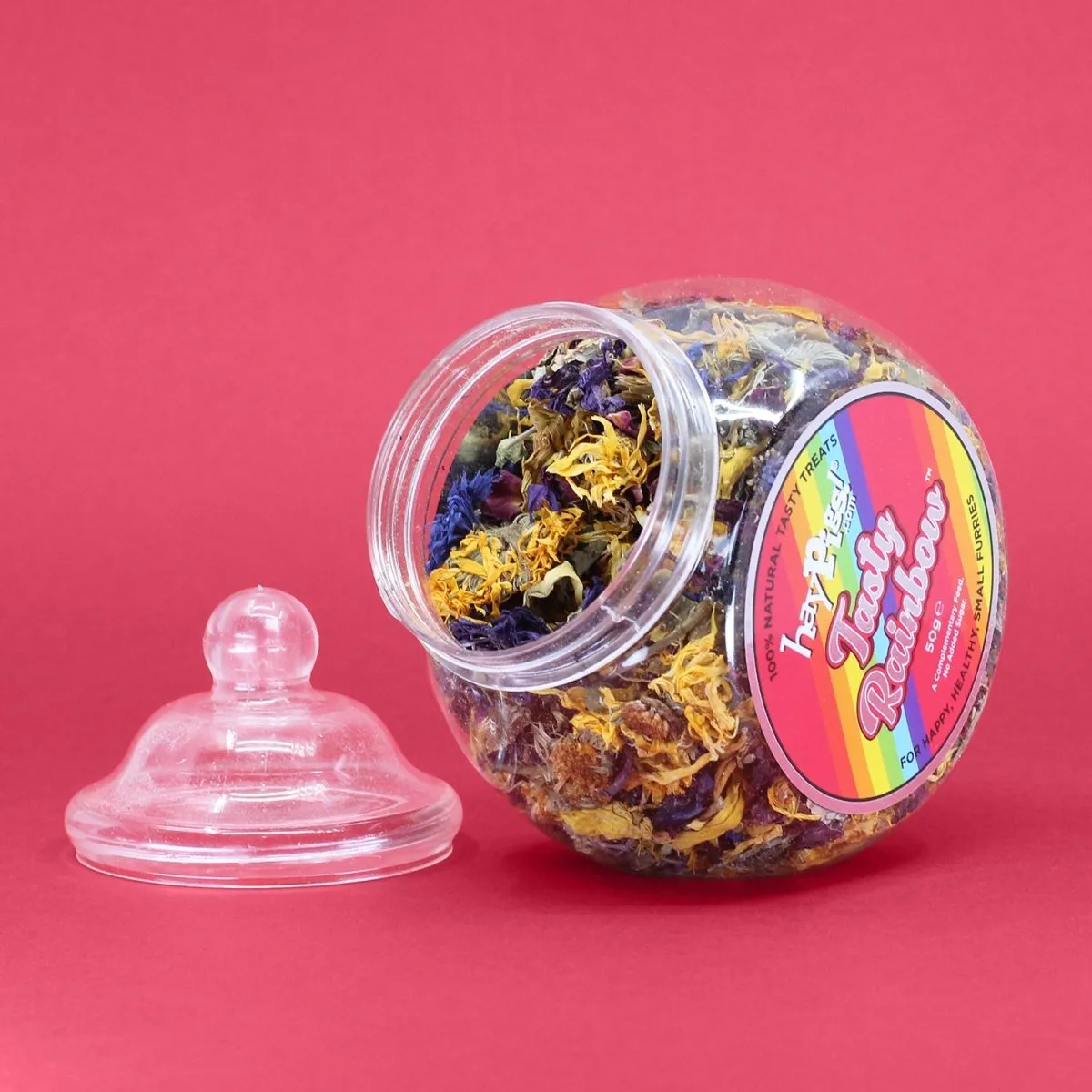 HayPigs Tasty Rainbow snack bloemenmix 50g pot