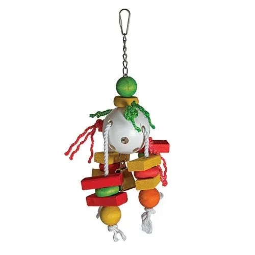 Natures Instinct Chew N Ball vogelspeelgoed touw en hout