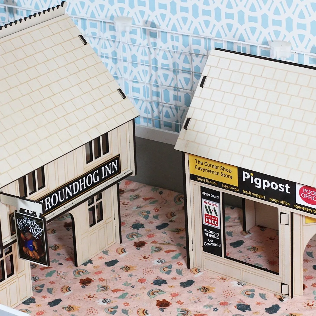 HayPigs Village Groundhog Inn Corner Shop schuilhuisjes 2-pack