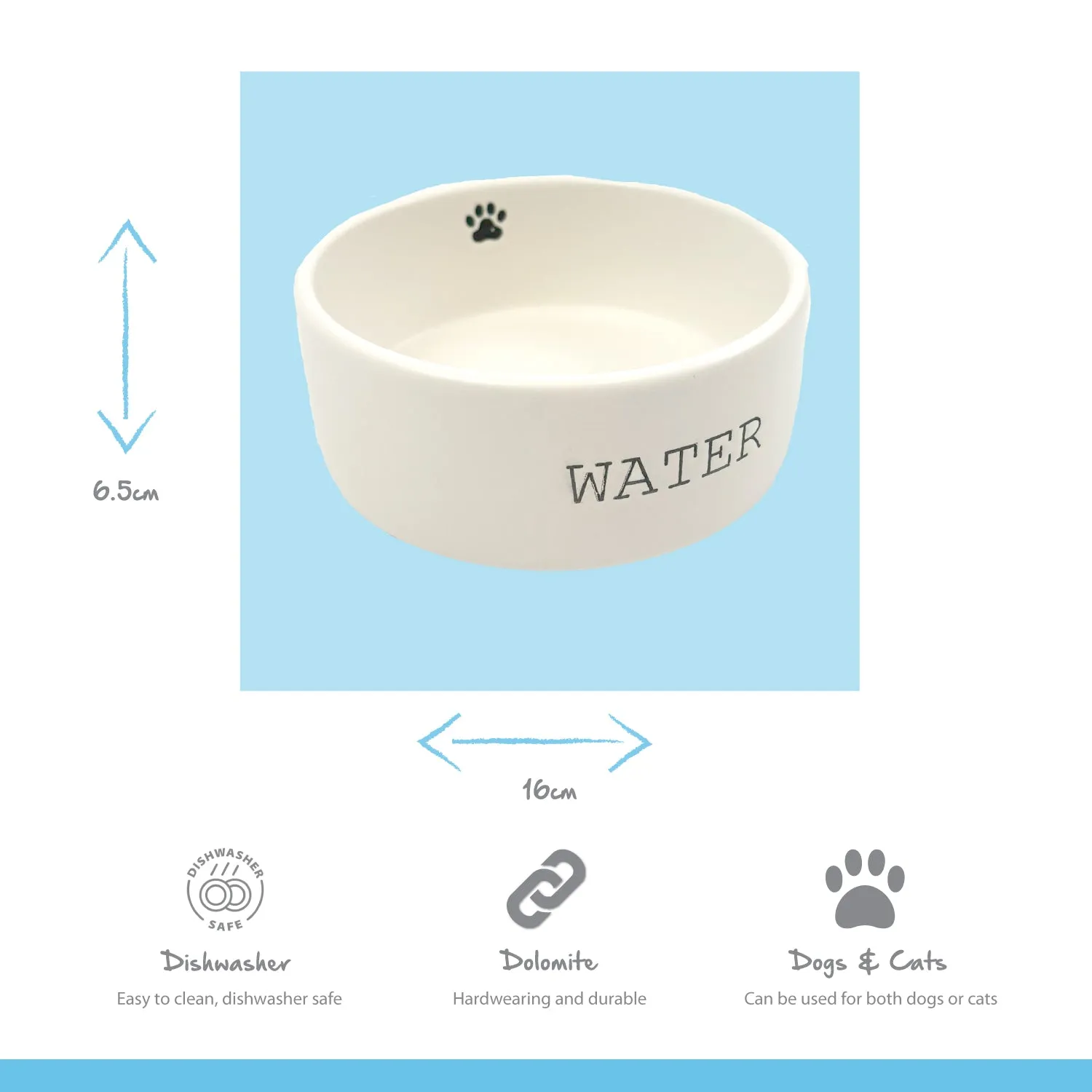 Nature First Paw Print drinkbak dolomiet antislip