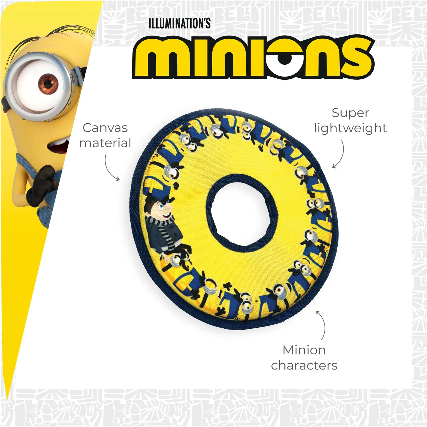 Nature First Minion Canvas frisbee hond 25 cm met piep