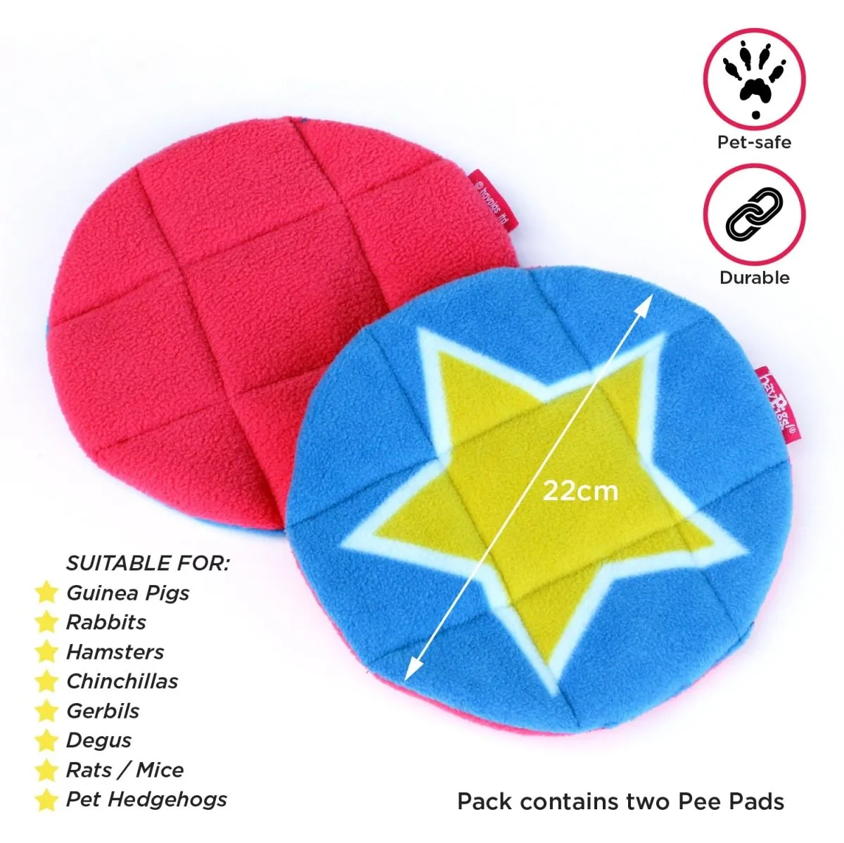 HayPigs Circus Pee Pads plasmatten 2 stuks 22cm fleece