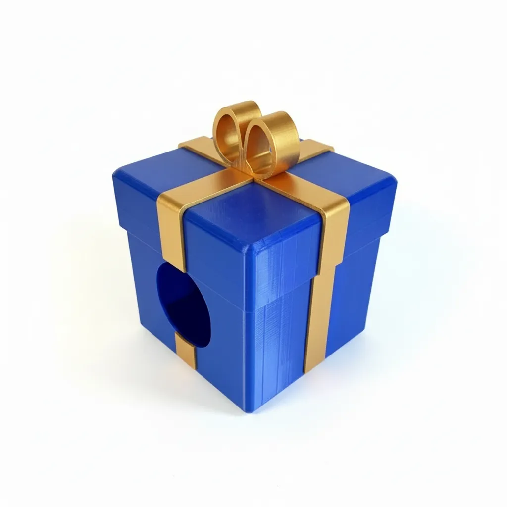 Niborprints cadeauhuis schuilhuis rood-goud 20cm