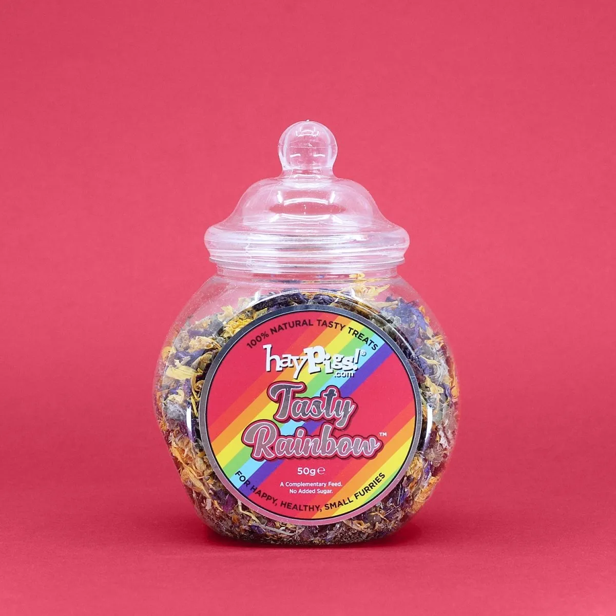 HayPigs Tasty Rainbow snack bloemenmix 8x50g pot