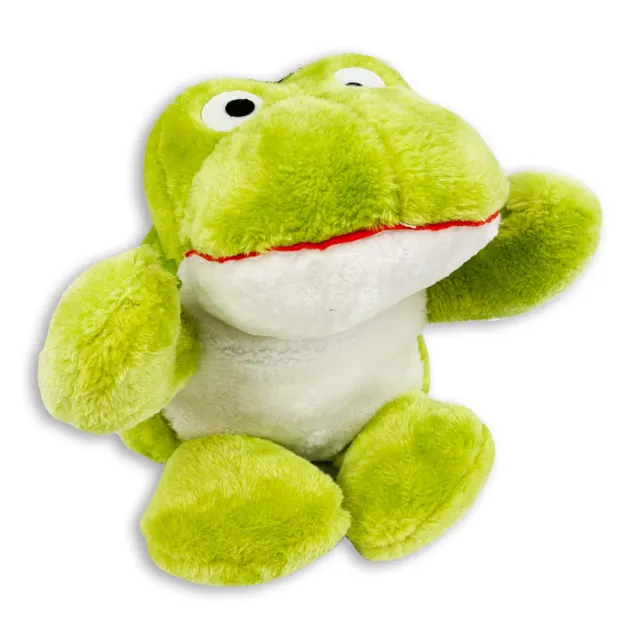 Nature First Big Buddie Fritz the Frog pluche hondenspeeltje met piep