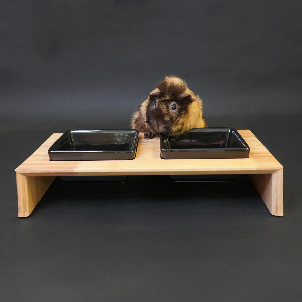 Jouw Cavia Food station M voerbak bamboe modern