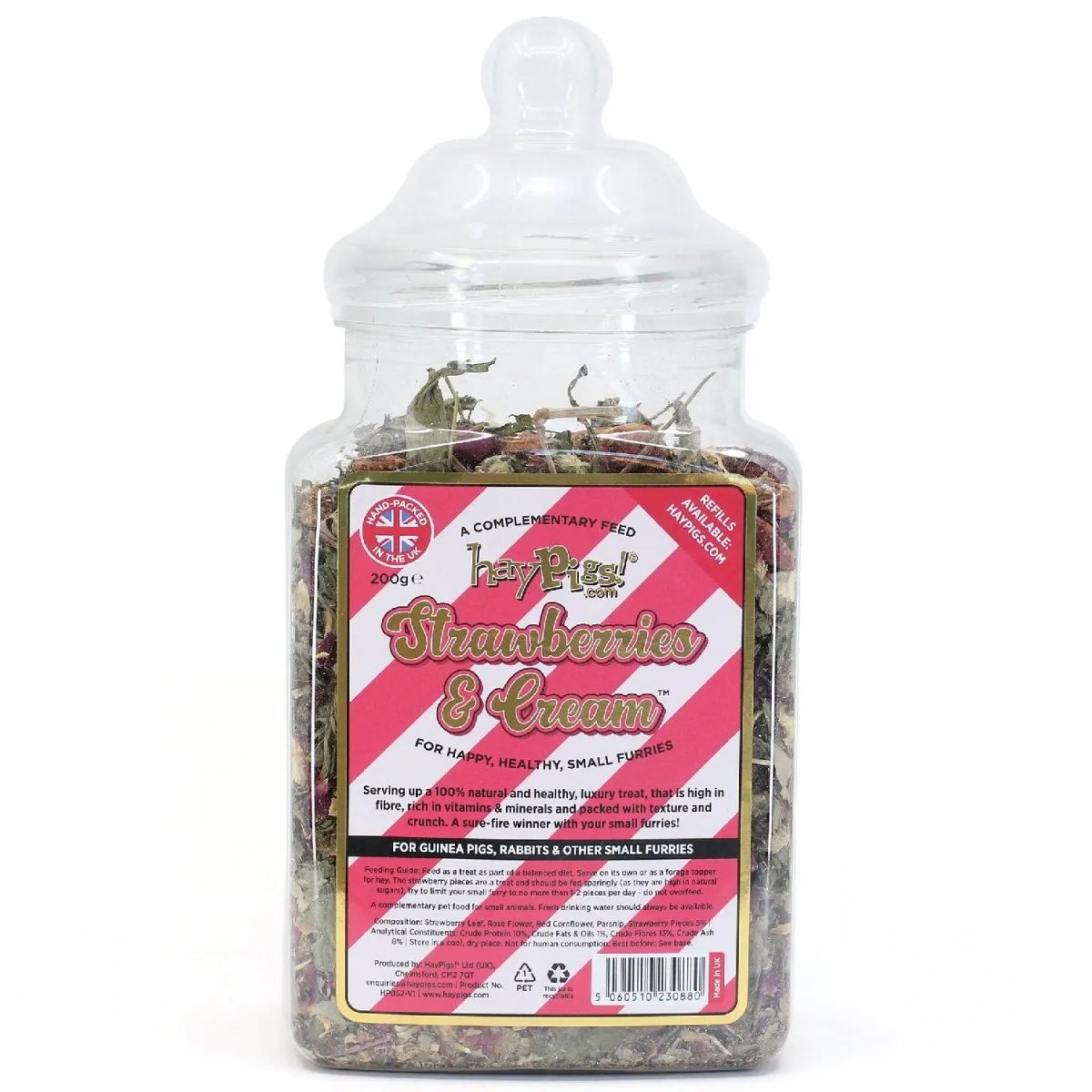 HayPigs Pig n Mix Strawberries Cream snack 200g grote pot