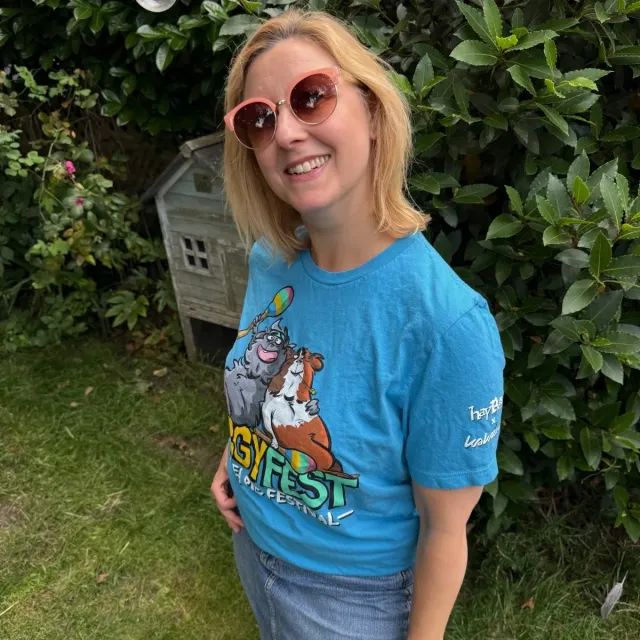 HayPigs Piggy Fest 2026 t-shirt blauw katoen unisex festival