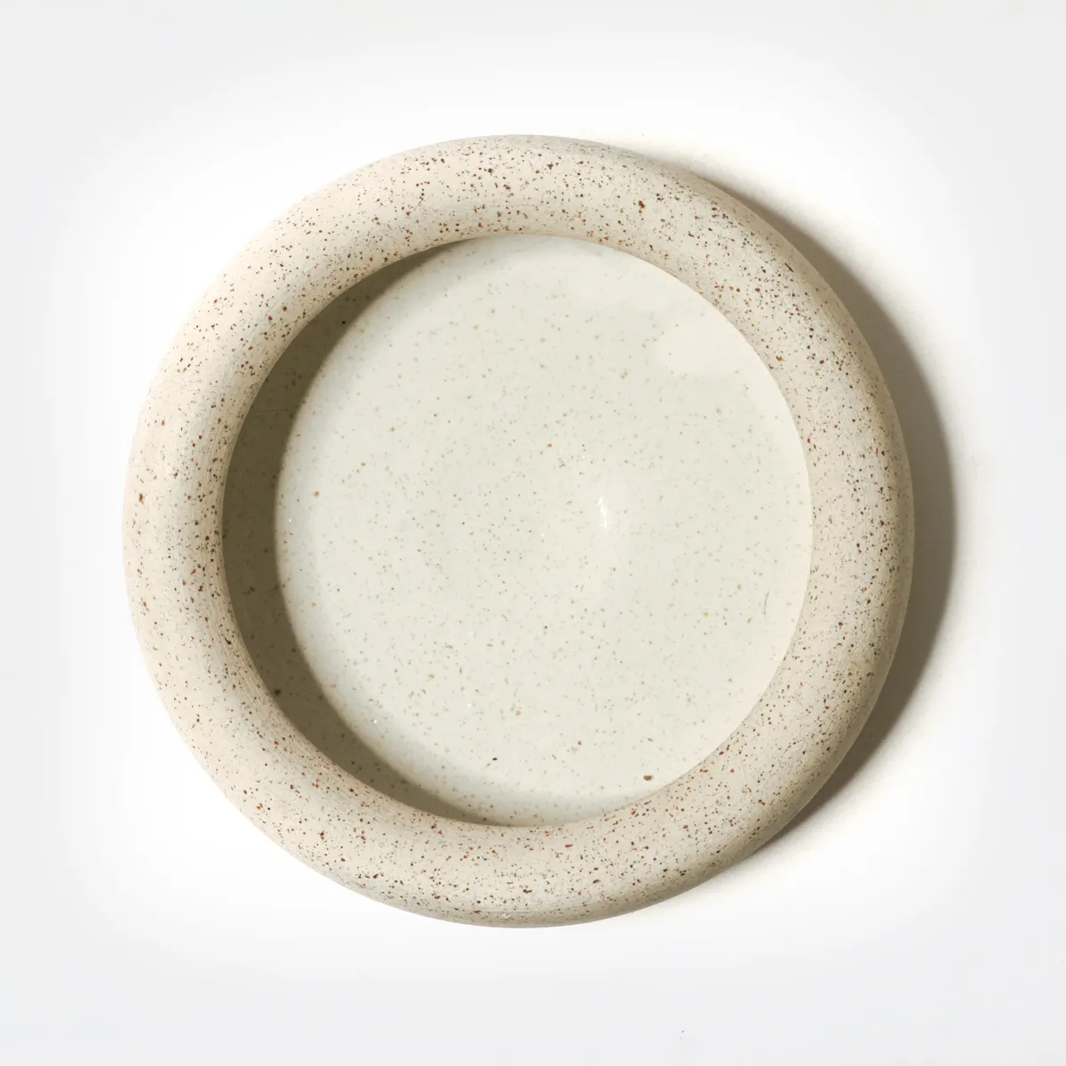 Jouw Konijn Originals Evita eet- en drinkbak spikkelklei wit