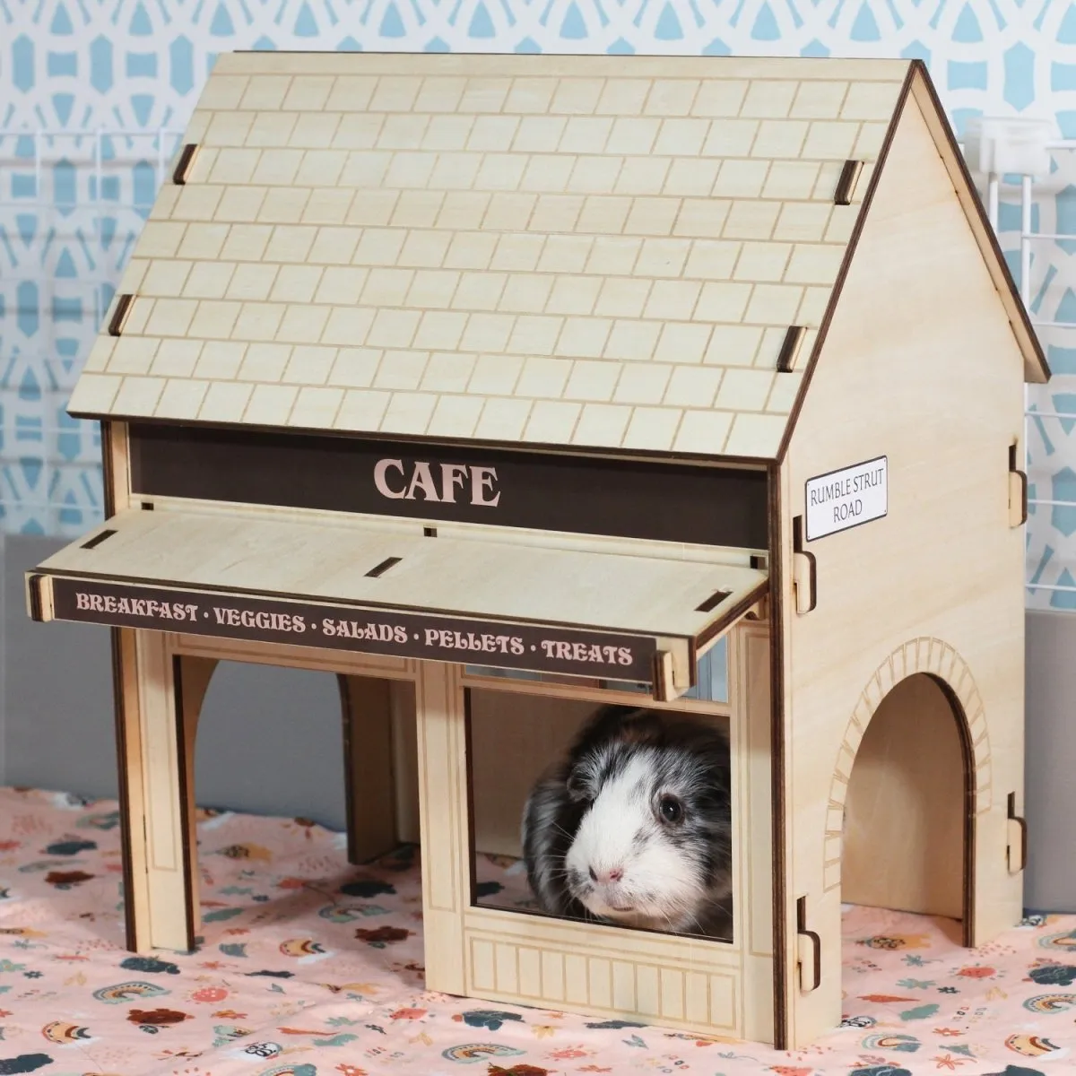 HayPigs Guinea Pig Café schuilhuis hout 34x22x39cm knaagbaar