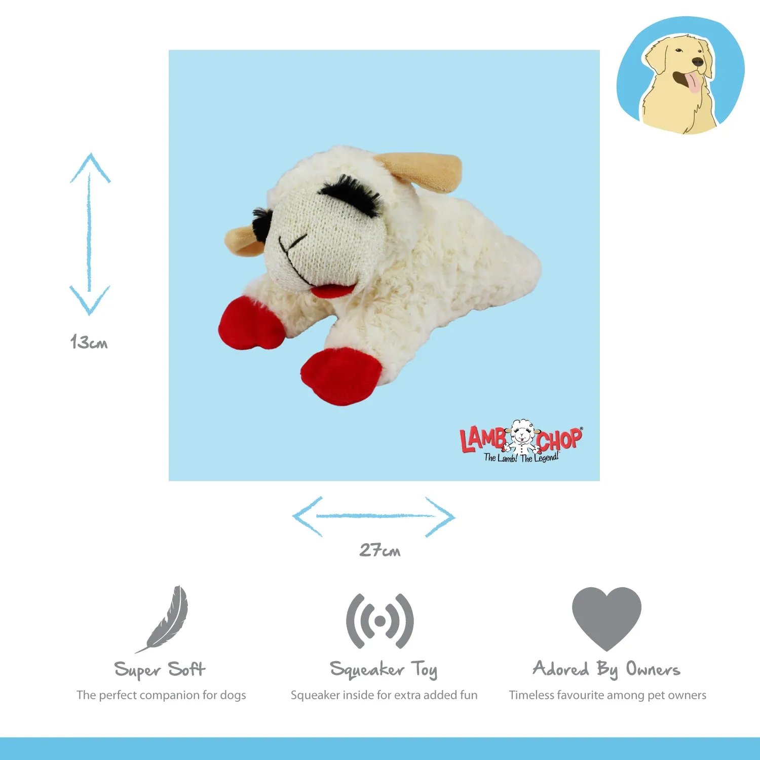 Nature First Lamb Chop hondenknuffel Medium zacht met pieper