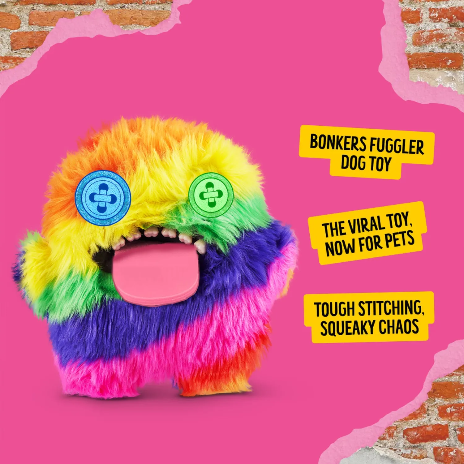 Nature First Fuggler Oogah Boogah hondenspeelgoed pluche 20cm piep
