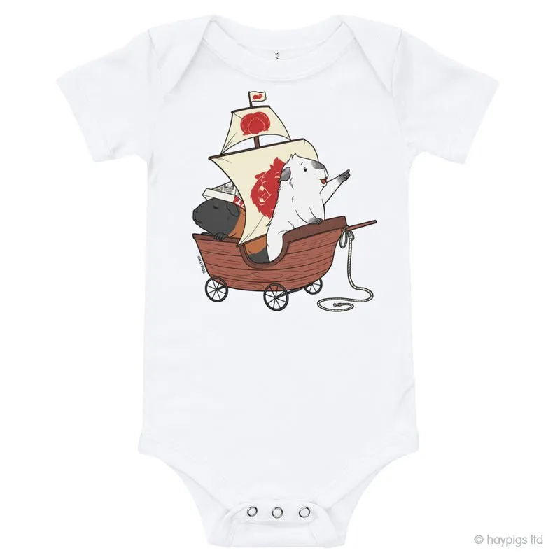 HayPigs Horizon romper baby wit korte mouw