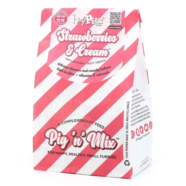 HayPigs Pig n Mix Strawberries Cream snack 100g zak