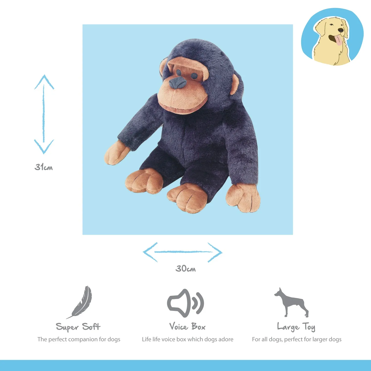 Nature First Big Buddie Chucky Chimp hondenknuffel groot