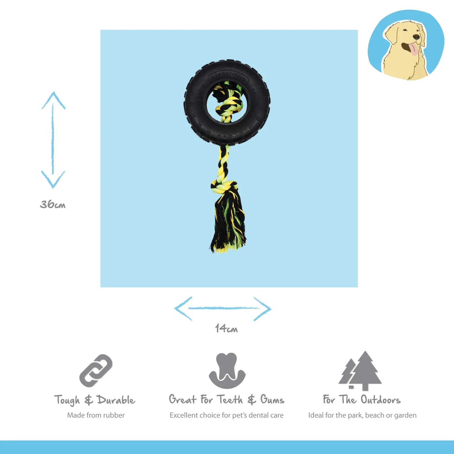 Nature First Grrrelli Tyre Tugger trekspeeltje hond rubber