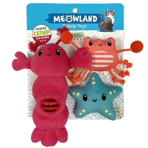 Natures Instinct Meowland Beach kattenspeelgoed catnip 3 stuks strand