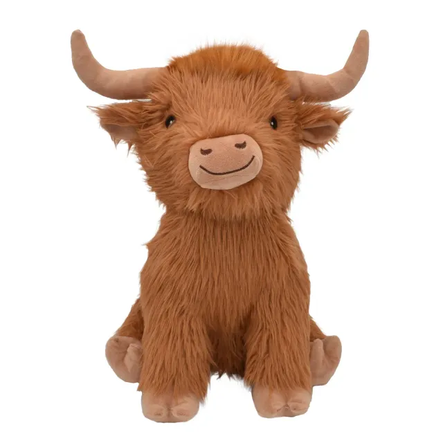 Nature First Highland Cow Jumbo hondenknuffel bruin met piep