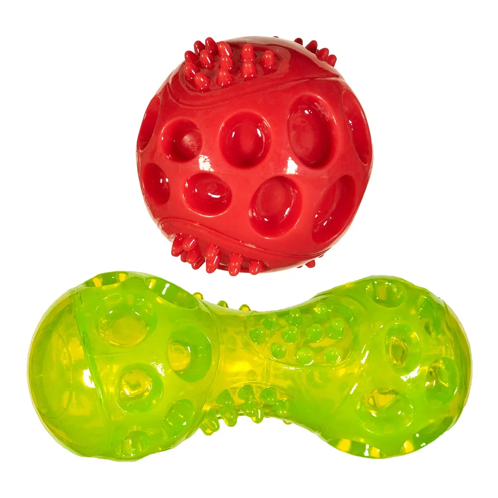 Natures Instinct Chase n Chomp hondenspeelgoed bal + halter 2 stuks