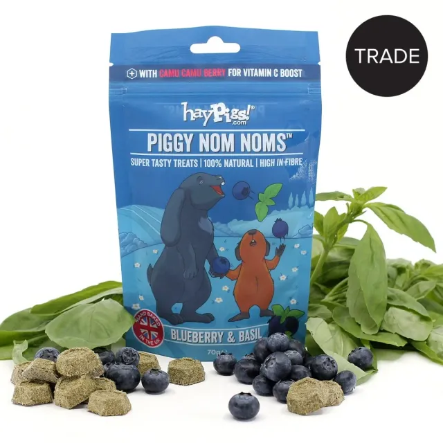 HayPigs Piggy Nom Noms snack bosbes basilicum 70g vezelrijk