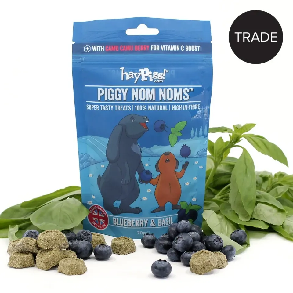 HayPigs Piggy Nom Noms snack bosbes basilicum 70g vezelrijk