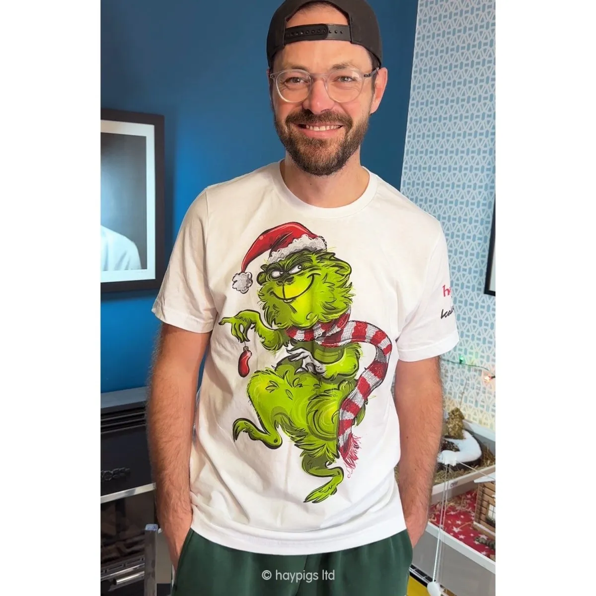 HayPigs The Green Grump T-shirt unisex kerst katoen