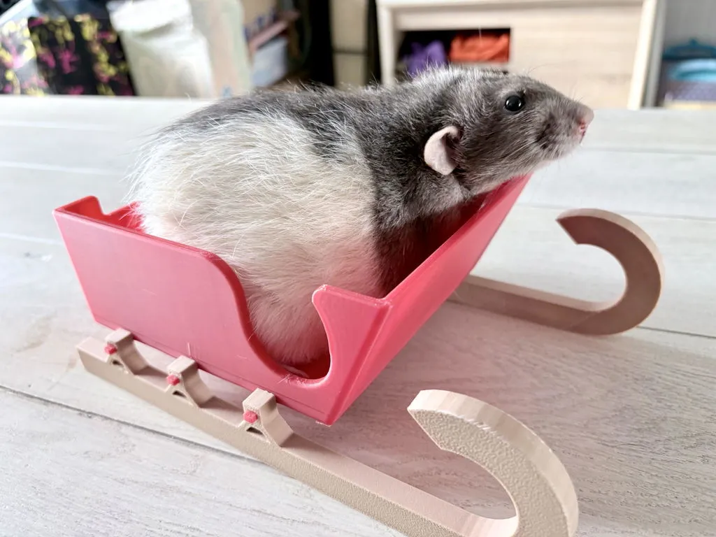Niborprints Arrenslee Groot ratten slee rood 25 cm