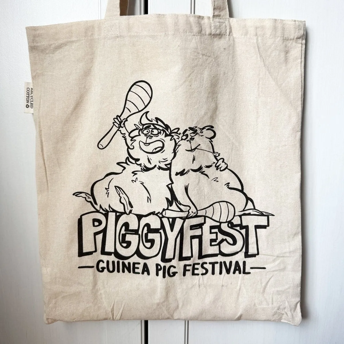 HayPigs Piggy Fest 2026 draagtas gerecycled katoen 37x41cm