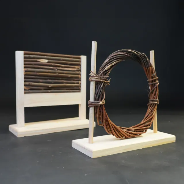 Jouw Cavia Jump & Play hindernisset bruin hout verstelbaar