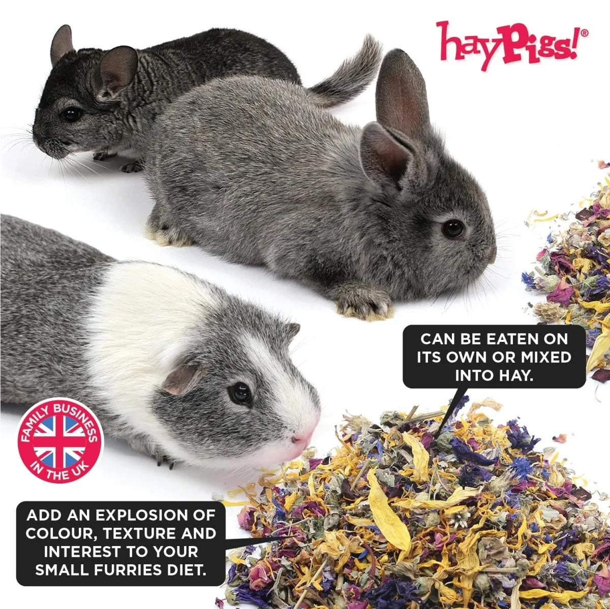 HayPigs Tasty Rainbow kruidenmix bloemen 50g verzamelpot