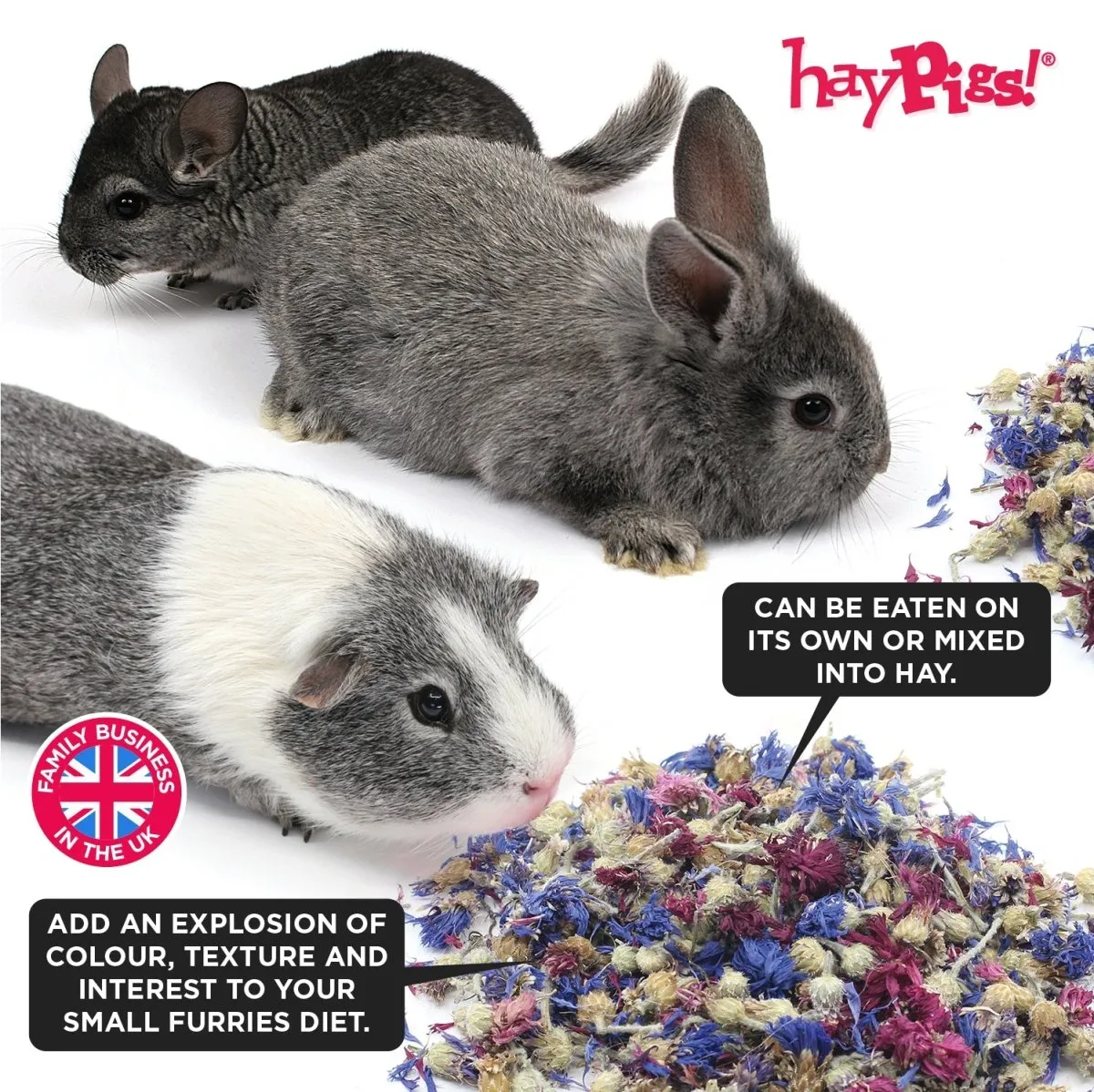HayPigs Bubblegum Buds kruiden 100 g cavia konijn