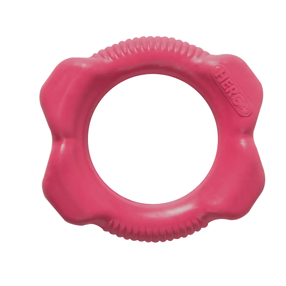 Hero Puppy Rubber Ring bijtspeeltje pup roze rubber